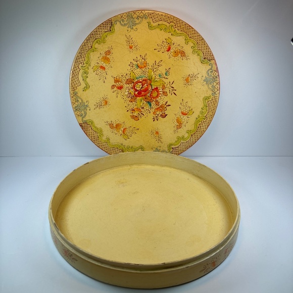 Vintage Japanese Mikori Ware Porcelain 5 Part Divided Tray Floral Design w/ Case - Picture 8 of 10